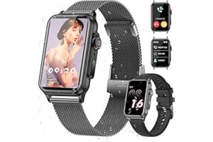 DXHBC Reloj Inteligente Mujer, Fitness, Smartwatch Llamadas, Spo2/Sueño, 24 h, Monitor de Rata Cardíaca, 130+ Deporte, Impermeable IP68 Deportes Relojes