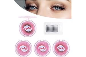 CHLFFUA Wiederverwendbar Selbstklebende Wimpern,Künstliche Wimpern, kein Kleber oder Eyeliner Nötig-Natürlich, dicht, Curling 3D Wimpern,fake lashes,einfach zu tragen Wasserdicht Falsche Wimpern 4 Paar