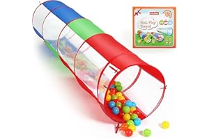 STLOVe Pop Up Tente Tunnel Enfant, Maison de Jeu pour Enfants avec Personnalisé Tentes Escamotable Intérieur/Extérieure pour Balle Pit avec Piscine pour Enfants,Cadeaux d'anniversaire/Fête
