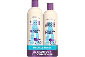 Aussie Shampoo And Conditioner Set For Dry, Damaged Hair, Miracle Moist, With Macadamia Nut Oil, Cruelty Free, XL VALUE PACK, 1145ml, (Pack of 2)