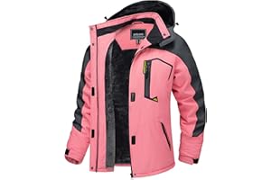 Tacvasen - Chaqueta de entretiempo para mujer, con forro, de invierno, acolchada, de senderismo, de esquí, con cremallera impermeable