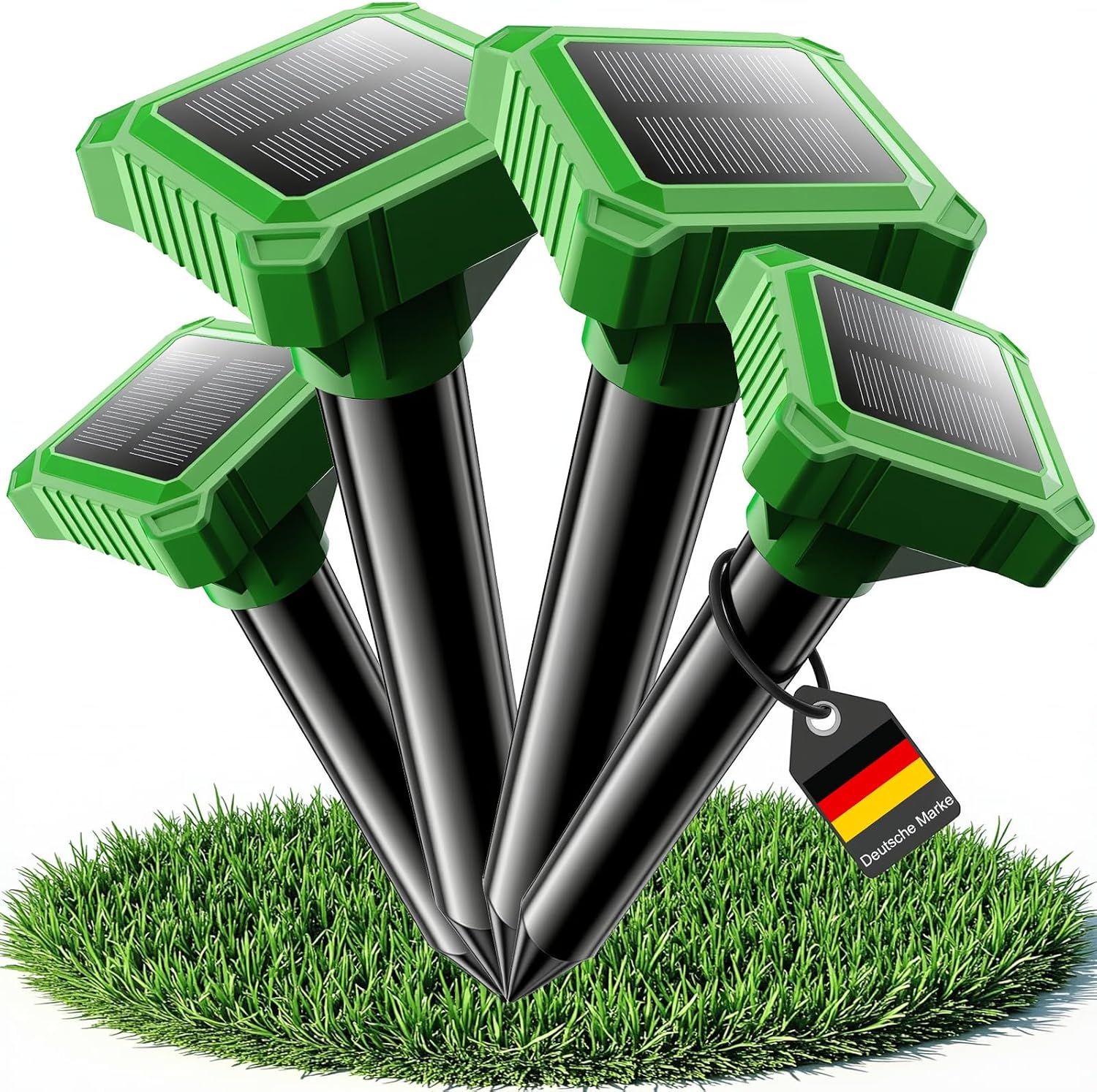 Technische Daten & Spezifikationen : Maulwurf Vertreiber 4 Stück Ultraschall Vibra