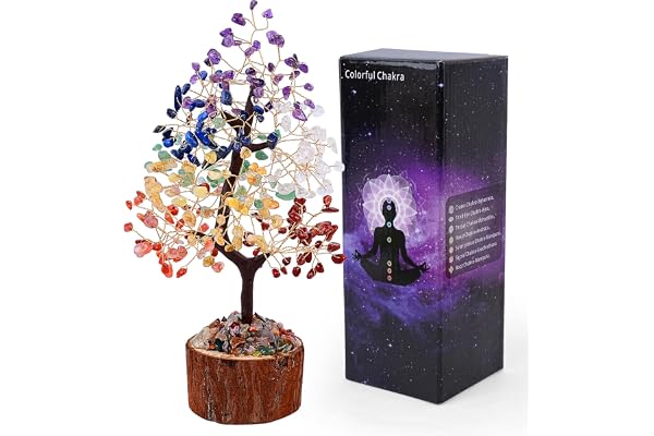 Emivery Chakra Crystal Tree of Life - Healing Gemstone Money Tree for Positive Energy Birthday Gifts For Women Home Office Desk Decor Crystal Gifts For Women (colorful)