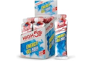 HIGH5 Energy Gel Aqua - Quick Release Sports Gels to Power Muscles for Top Performance - Natural Fruit Juice & No Caffeine - On The Go Energy Boost for Running, Cycling and Endurance (Berry, 20 x 66g)