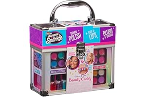 Shimmer and Sparkle 17360 Shimmer N Sparkle Glam and Go Beauty Caddy Kids Set Cosmetics Storage Box for Girls with Real Makeup Birth, Small