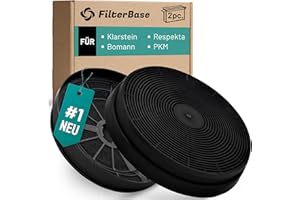 FilterBase® Aktivkohlefilter 2 Stück für Respekta MIZ0023 | Klarstein Zarah Zelda Zola Balzac Aurora Aurica 10029385 10029387 10029388 10013866 10013867 10013868 | Bomann KF561