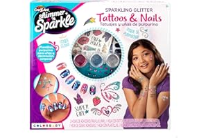 ColorBaby Shimmer N Sparkle - Estudios de diseño de uñas y Tatuajes para niñas, Set Infantil, Regalos para niñas, Diseña Tus uñas (46736)
