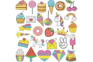 CHYEEH 5D Pittura Diamante Adesivo per Bambini [28 Pezzi] DIY Diamante Painting Kit Bambini Diamond Painting Animali Diamante Adesivo Kit, Strumenti da Disegno Mosaico, per Bambini Principianti Adulti