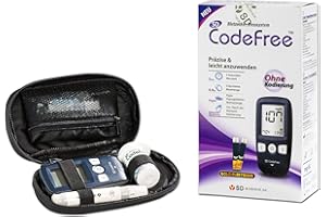 Codefree Kit SD - Medidor de glucosa en sangre, incluye tiras, lancetas y estuche