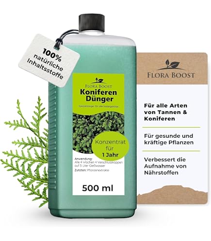 Thuja Dnger Flssig 2 Liter Konzentrat - Koniferen Flssigdnger fr 400  Liter Giewasser - 100% Schnelldnger - Organischer Koniferendnger -  Kalium fr Thuja Smaragd : Amazon.de: Garten