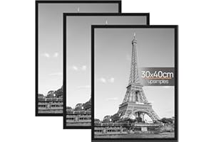 upsimples 3 Pack Bilderrahmen 30x40, Bilderrahmen 30x40 Schwarz für Fotogalerie, Einschubstreifen, Horizontale oder Vertikale Wandmontage