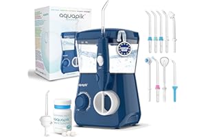 BOSTON TECH Aquapik® ADVANCED Idropulsore Dentale | Ideale per ortodonzia, impianti, gengive sensibili e placca dentale | Kit sbiancante + 8 ugelli (nasale) | 10 livelli di pressione | Consigliato dai dentisti