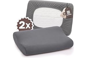 Luxoon Kissenbezug für Gesundheitskissen – 95% Baumwolle / 5% Elasthan, Atmungsaktiv und Hautfreundlich, Waschbar, Für Komfort und Hygiene 2er Pack 30-45 x 50-65 cm, Anthrazit