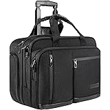 VANKEAN 17.3 Inch Rolling Laptop Bag for Men，Stylish Carry on Briefcase Laptop Case Water-Proof Overnight Rolling Computer Ba