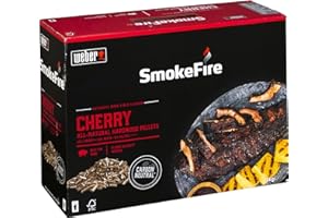 Weber Pellets de Madera - Madera de Cerezo (8kg), perfectos para ahumar cerdo, madera 100% natural, producto de la UE, certificada FSC sostenible (18293)
