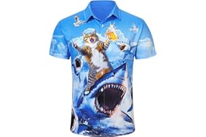 RAISEVERN Mens Hawaiian Shirts Short Sleeve Funny Ugly Casual Shirt, M-XXL