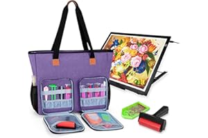 Luxja Custodia da Trasporto per Tavoletta Luminosa A3 e Accessori per Pittura Diamantata, Borsa di Stoccaggio per Strumenti di Pittura