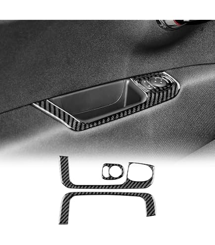 Autocollants Fibre Carbone Pour Grilles D'aération Fiat 500 Et Abarth 595 (2011-2023) - Rouge Ou Noir - 2