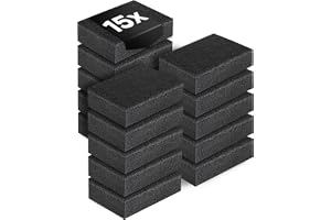 YOMKILU 15 stycken kökssvamp svart, rengöringssvamp 9 x 7 x 3 cm, dubbelsidig disksvamp med skrubbsvamp, rengöringssvamp absorberande, hållbar och universellt användbar