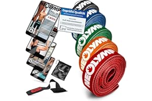 ‎NEOLYMP NEOLYMP Lange Fitnessbänder Stoff mit Fitness E-Book - waschbare Resistance Bands, Widerstandsbänder Krafttraining, Gymnastikband, Fitnessband, Trainingsbänder