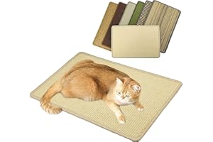 LATRAT Mata do drapania dla kota, sizalowa, poduszka do drapania na podłogę, antypoślizgowa, chroni dywany i sofy, mata pod drzwi, sofę, odporna na zarysowania, przypadkowy kolor (60 x 40 cm)