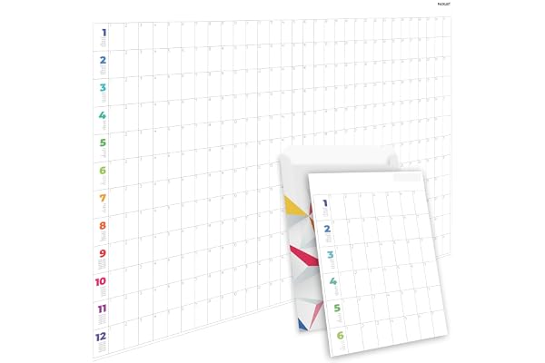 PACKLIST® Planificateur Annuel Mural Sans Date A1 (84x60). Personnalisable. Boostez Organisation Famille, Études & Travail! Grand Calendrier Poster.