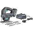 Amazon Brand - Denali by SKIL 18 V (20 V Max) Jig Saw Kit, Includes 2.0 Ah Lithium Battery and Charger, Blue