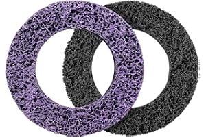 Shineboc 2 Stück Grob Reinigungsscheiben Ø150mm CSD Scheibe Nylon Gewebescheibe Lila für Oberflächenbearbeitung, Metall ，Radnaben Reiniger