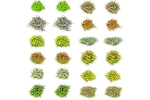 Cayway 24 Pz Shrub Flower Cluster, Statica Ciuffo Erba, 12 Colore Ciuffo D'erba Statico, Paesaggi Ciuffi D'Erba per Il Paesaggio del Giardino Fai Da Te