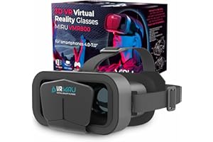 MIRU Visore Realtà Virtuale VMR800, Occhiali 3D per Giochi e Video con Compatibilità Android e IOS, Visore Vr telefono 4.7''-7'', Distanza Focale 39-47mm, Angolo di Visione 100°