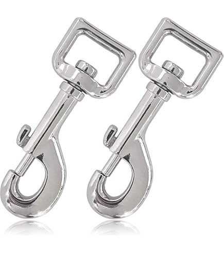 Ganzoo karabijnhaak met draaigewricht voor hondenriem, wirbelkarabijn gelegeerd staal zilverkleurig, 68 mm, 16 mm oog, 2 stuks voor Paracord 550, gurtband, sleutelclip, tassenclip en halsband