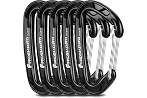 FresKaro 5Pezzi Moschettone Portachiavi, 7075 Alluminio Ultralight 11g/Pezzo, Forte 8kN-816kg, Mini-Piccoli 6cm, per Borse, Zaino, Camp, Trekking, all’Aperto ECC.,(5 Colori a Scelta)