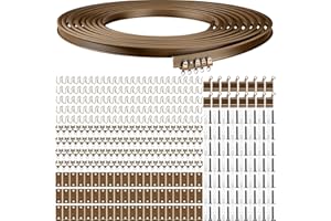 Jetec Flexible Curtain Rails Ceiling Curtain Rails Curved Rail Wall Mounted for Living Room Bedroom RV Divider Rod (20M, Brown)