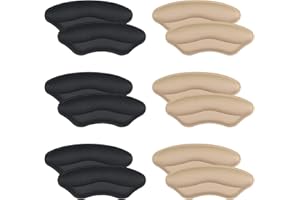 KOOOGEAR Fersenpolster,6 Paar Antirutsch Fersenkissen für zu Große Schuhe,Fersenschutz, Fersenkissen für schuhe,Selbstklebende Fersenhalter gegen Blasen Reibung