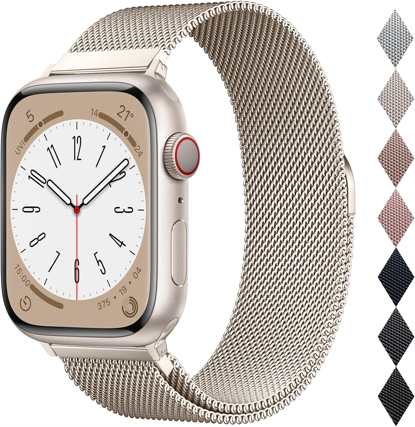 Original Milanese Loop Compatible with Apple Watch Straps 38mm 40mm 41mm 42mm 44mm 45mm 46mm 49mm Women & Men, Magnetic Clasp Adjustable Metal Bands for iWatch Series 11 10 9 8 7 6 5 4 2,Ultra 3,SE 3