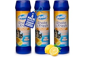 Duzzit Shake & Fresh Carpet Freshener Deodoriser, Fresh Linen Scent (FREYPAC® Bundle of 3) (Pet Fresh)