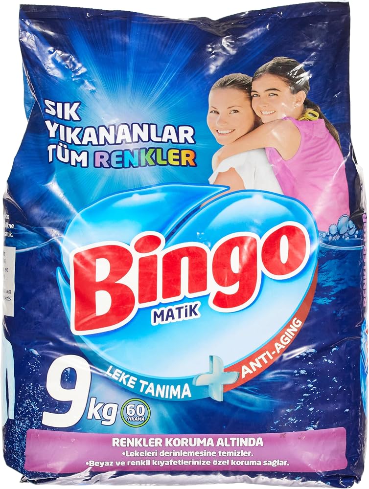 Bingo Matik Sık Yıkananlar 60 Yıkama Toz Çamaşır Deterjanı (1 x 9 kg)