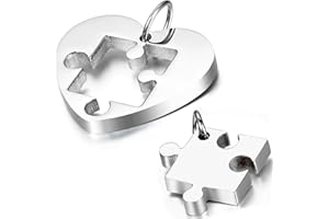 OIDEA Collana per Coppia Lovers Collana in Acciaio Inox con Pendente Puzzle Cuore Regalo per Amante,Colore a Scelta(1 Coppia)…