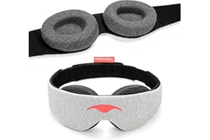 Manta Sleep Schlafmaske - Augenmaske für 100% Dunkelheit, null Druck auf die Augen, einstellbare Augenpolster, tiefstmögliche