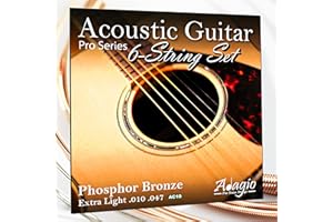 Adagio Professional Acoustic Guitar Strings Full Set/Pack - Gauge 10-47 Phosphor Bronze