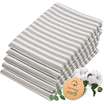 pamuq® strofinacci in cotone al 100%, set da 5 pezzi, 45 x 65 cm, con fettuccina per appendere, look vintage a quadretti, per pulire, da cucina (colore grigio