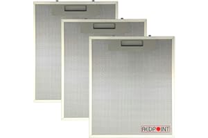 REDPOINT® KIT 3 FILTRI ALLUMINIO per CAPPE mm. 253 x 300 x 8 - Adattabile : FABER 1330018480/133.0018.480