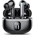 Ecouteurs Bluetooth Sans Fil, Ecouteurs Bluetooth 5.4, Écouteurs sans Fil avec 4 ENC Réduction de Bruit Mic, Son HiFi Stéréo, 50H Graves Profonds, Écran LED, IP7 Étanches Oreillette Bluetooth Sans Fil