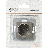 Viko Novella Anthracite Grounded Socket Anti-Collision Child Protected Mechanism+Button Cover Quick Connect Anti-Collision Child K