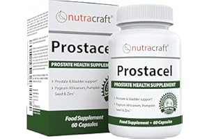 NUTRACRAFT Prostacel Prostate Support Supplement for Men | Beta Sitosterol, Pygeum, Pumpkin Seed, Burdock, Juniper, Zinc & More | Bladder Health & Urinary Flow | USA Made, 3rd Party Tested | 60 Vege Capsules