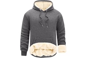 UMIPUBO Felpa Uomo con Cappuccio Invernale Giacca Felpe in Pile Caldo Manica Lunga Termica Foderato Pullover Girocollo Hoodie Sweatshirt con Tasche Cappotto da Uomo Abbigliamento