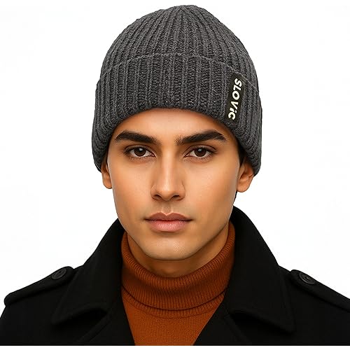 SLOVIC Winter Cap for Men & Women | Rollover Winter Wear for Men | Thermal Wear Winter Cap for Women | Breathable, Lightweight & Windproof Winter Caps for Women