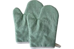 Mlysnd Manoplas Horno, Guantes Horno (1 Par) 19x26cm, Protege Las Manos contra Las Altas Temperaturas Grueso Y Duradero, Adecuado para Cocinar Y Hornear en La Cocina Guantes Cocina(Verde)