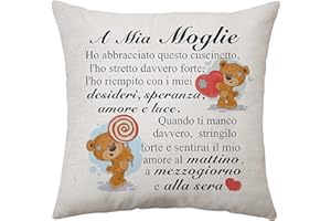 Aconesong San Valentino per Lei, Regalo Moglie, Regali Copricuscino per Moglie, Regalo Moglie Compleanno,Moglie Regali San Valentino, Regali Nozze Regali Anniversario per Donne/Moglie (Moglie)