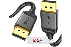 Silkland 16K Kabel DisplayPort 2.1 1M [Certyfikat VESA], Obsługuje 10K@60Hz, 8K@120Hz, 4K@240Hz/180Hz/165Hz/144Hz, 54Gbps, HDR, DSC 1.2a, G-Sync i Free-Sync, Kabel DP do Monitor, Graphics Card